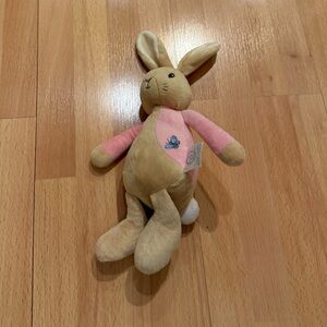 Plush Bunny Rabbit Soft Toy - Beige and Pink floppy bunny